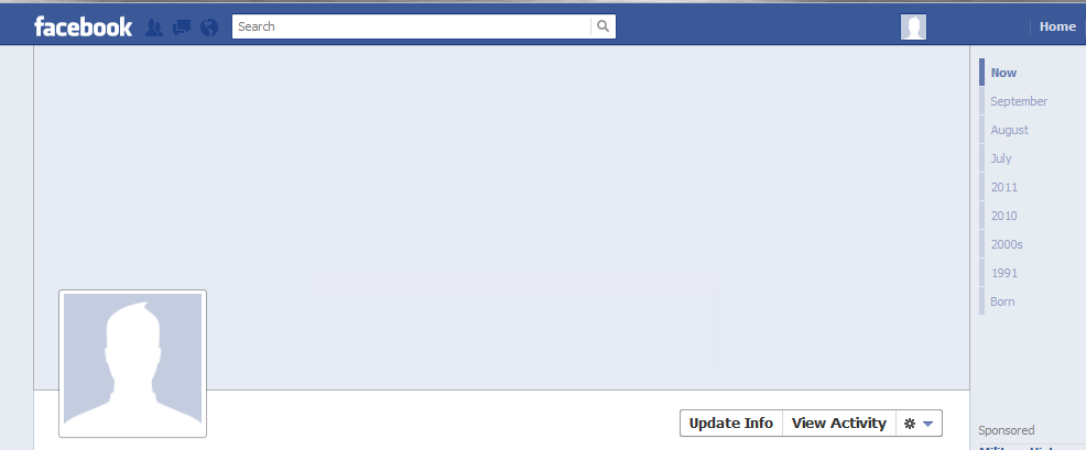 blank facebook profile timeline